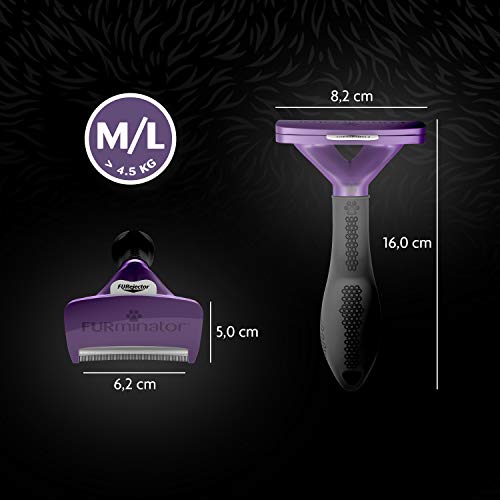 FURminator Undercoat deShedding Tool para gatos medianos y grandes de pelo corto