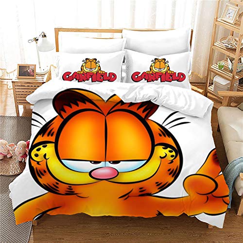 GDGM Housse de Couette Garfield,Parure de Lit Belle Imprimée Pour Enfant Fille,Housse De Couette/Taies D'oreiller/Parure De Lit Enfant, A09, 220 x 240 cm