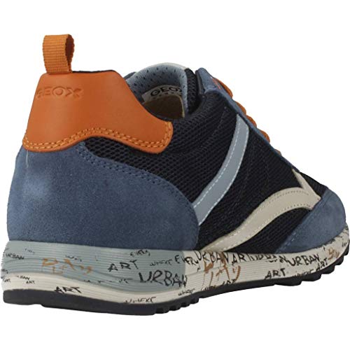 Geox J ALBEN Boy A, Zapatillas para Niños, Aul (Navy/Dk Orange C4218), 29 EU