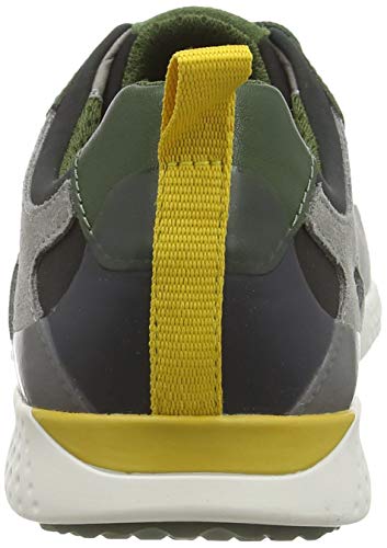 Geox U Snake.2 A, Zapatillas para Hombre, Verde (Dk Green/Lt Grey C3287), 39 EU