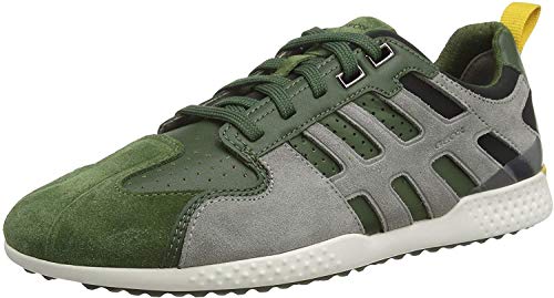 Geox U Snake.2 A, Zapatillas para Hombre, Verde (Dk Green/Lt Grey C3287), 39 EU