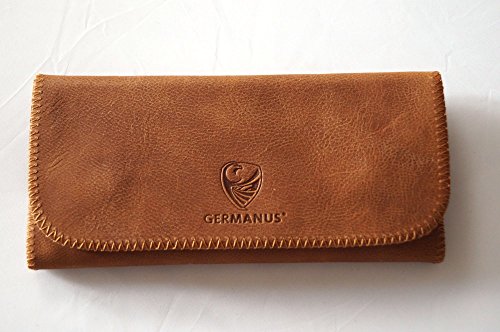 GERMANUS Estuche Bolsa Bolso de tabaco de cuero genuino, Made in EU - Albrunus