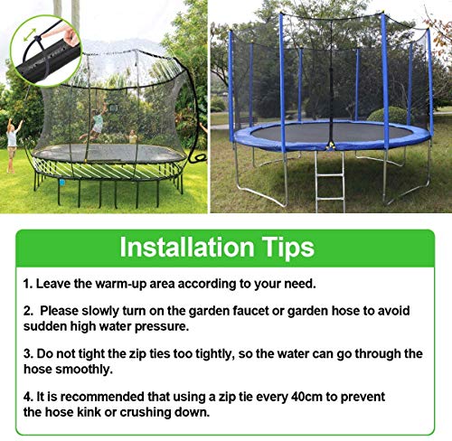 GHONLZIN Aspersor Trampolín, TrampolíN Parque Acuatico Aspersor Mejor Al Aire Libre, Cama elástica de Jardín Water Play Sprinklers Pipe (12M)