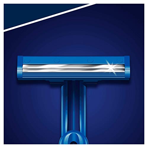 Gillette BlueII - Maquinillas Desechables para Hombre 5+1, Dos Hojas de Afeitar, Cabezal Fijo