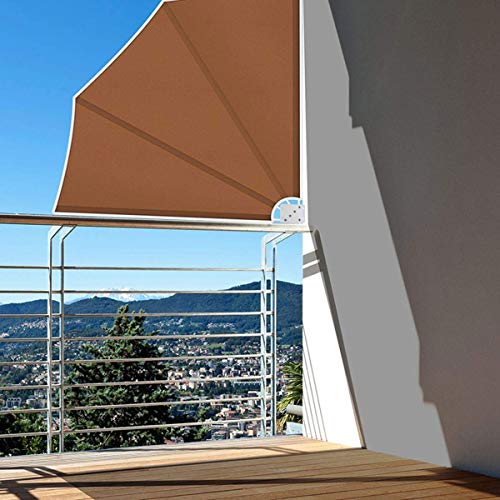 GJZhuan Toldo de Privacidad de Balcón de 140 x 140 cm, Protección Solar Impermeable contra El Viento Pantallas Protectoras, Fáciles de Instalar