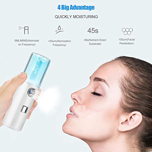 GLOGLOW Facial Steamer USB Handy Nano Sprayer Cool Hidratación Hidratante Niebla Atomización para Home Face Sauna SPA