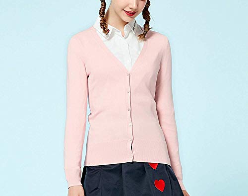 GO-SAMSARA Cardigan Cárdigan de Punto para Mujer, de Primavera, Simple y Liso, con Parte Inferior Recta, suéter de Moda para Mujer