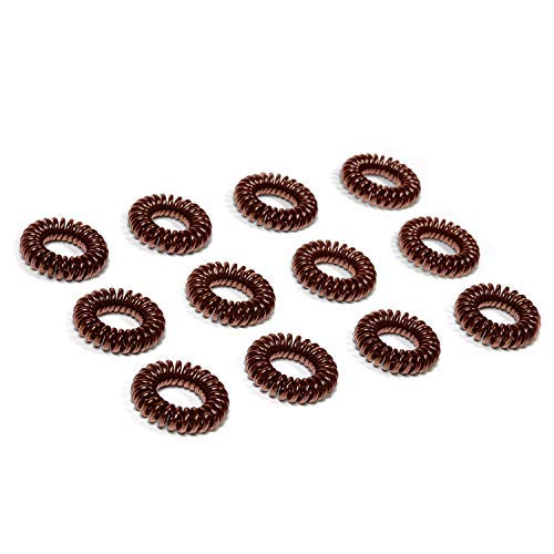 Gomas del Pelo en Espiral de All Glown Up - Traceless, Anillo Elástico Para el Cabello con Cable Telefónico - 1 Paquete de 12 Unidades (Brown)