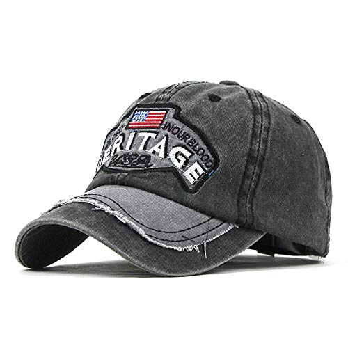 Gorra de béisbol para hombre, ajustable, color negro