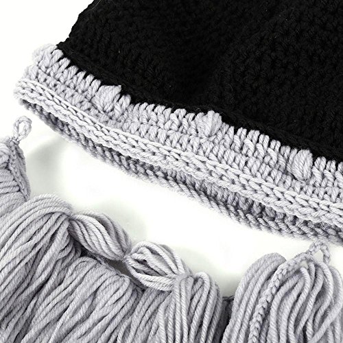 Gorro con barba de vikingo, bárbaro, talla única, Dark Gray, talla única