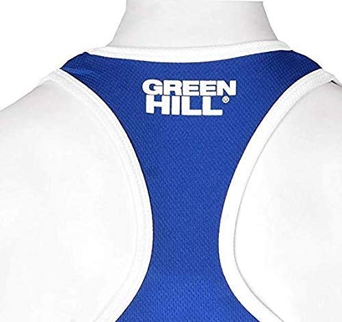 GREEN HILL Camiseta SIN Mangas DE Boxeo Elite MUSCULOSA Uniforme Amateur (Azul, L)