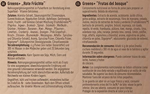 Greens Polvo Superfood con hierba de cebada, espirulina, chlorella & vitamina C natural - Fabricado en Alemania - FSA Nutrition - 240 g