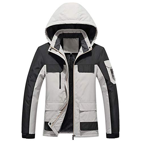 GTRR Chaquetas Al Aire Libre para Hombres Y Mujeres Abrigos Al Aire Libre para Parejas Ropa De Montañismo Cálida Impermeable A Prueba De Viento,Female White 5XL