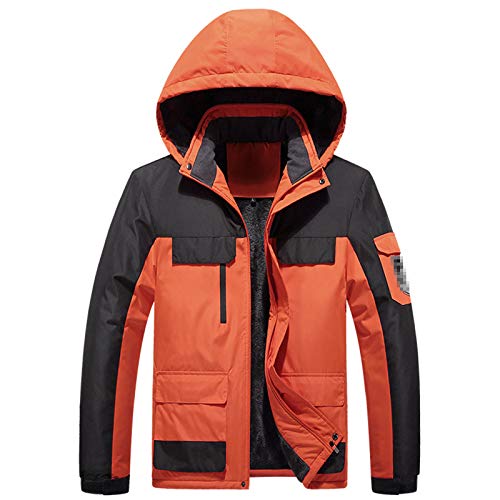 GTRR Chaquetas Al Aire Libre para Hombres Y Mujeres Abrigos Al Aire Libre para Parejas Ropa De Montañismo Cálida Impermeable A Prueba De Viento,Male Orange XXXL