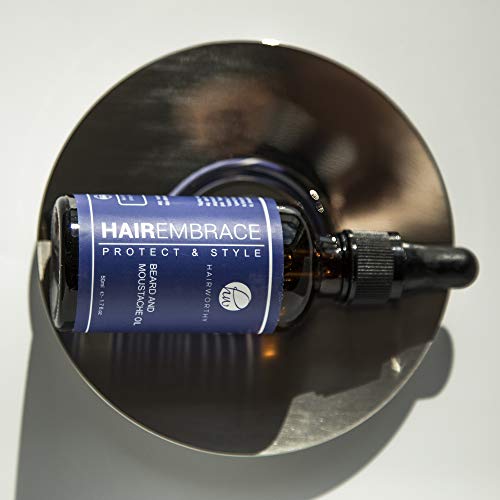 Hairworthy Hairembrace Aceite para barba - 6 aceites orgánicos premium - Suaviza la barba - Minimiza el picor - Contribuye al crecimiento rápido y a la apariencia espesa de la barba.