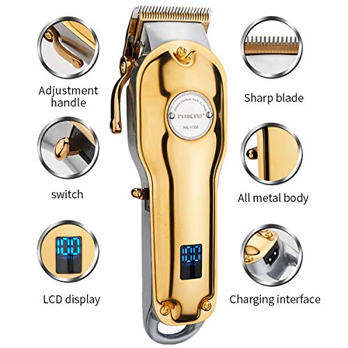 HALASHAO De Cortar el Pelo para Hombres de Pelo Profesional Trimmer Set inalámbrico Recargable Pantalla LCD Longitud Ajustable eléctrico del Corte de Pelo Kit para los Hombres y de Familia