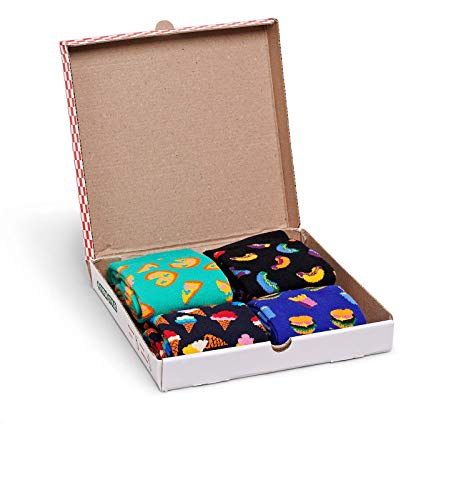 Happy Socks Junkfood Gift Box Calcetines, Multicolor (Multicolour), 7/10/2018 (Talla del fabricante: 41-46) para Hombre