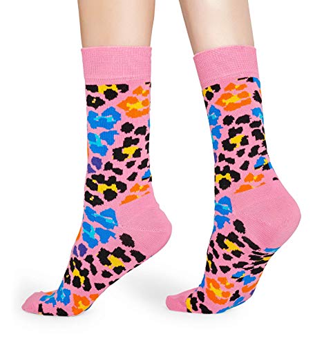 Happy Socks Multi Leopard Sock Calcetines, Rosa (Pink), 7/10/2018 (Talla del fabricante: 41-46) para Hombre