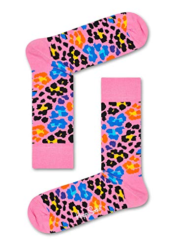 Happy Socks Multi Leopard Sock Calcetines, Rosa (Pink), 7/10/2018 (Talla del fabricante: 41-46) para Hombre