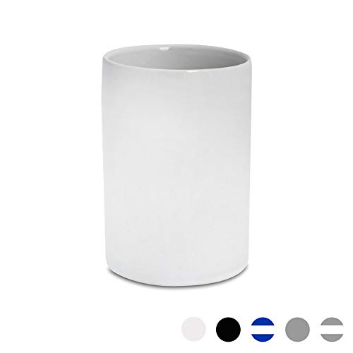 Harbour Housewares Vaso para cepillos de Dientes - Cerámica esmaltada - Blanco