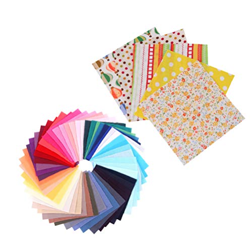 HEALLILY 100 Piezas de Grasa Cuartos Paquetes de Tela Acolchado Floral Patchwork Tela de Algodón para Acolchar Costura Manualidades de Bricolaje