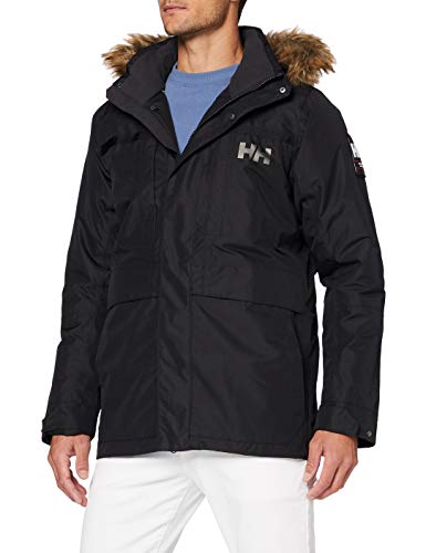 Helly Hansen COASTAL 2 Parka - Parka acolchada impermeable para hombre, color negro, talla L