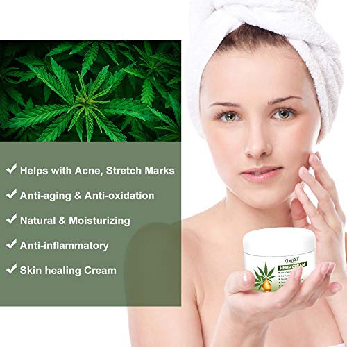 Hemp Cream, Crema De Cáñamo, Bálsamo de cáñamo, Gel De Cáñamo,Crema de cáñamo, hidratante antiarrugas crema, facial nutritiva aceite de semilla de cáñamo Antiinflamatorio, Anti-acné