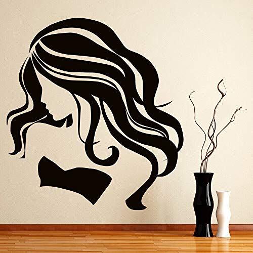 Hermosa chica tatuajes de pared salón de belleza peluquería peluquería decoración de interiores vinilo pegatina de vidrio mujer dormitorio mural de moda