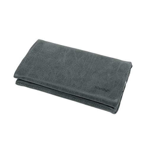 HIBRON Tabaquera Pitillera Funda Bolso para Tabaco de Liar Cuero Estuche Cartera para Tabaco de Liar, 58105 Gris