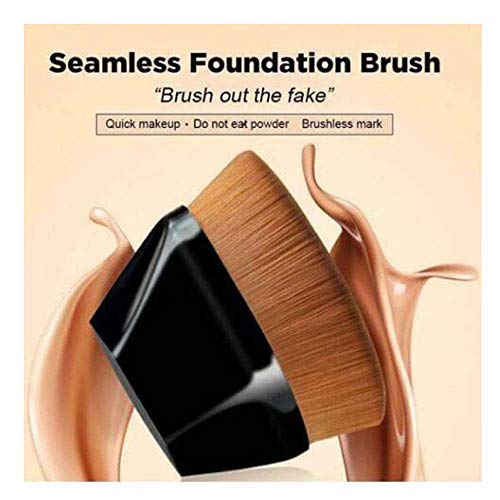 High-Density Seamless Foundation Brush,pinceles de maquillaje BB Cream polvo suelto (Negro & Rosado)