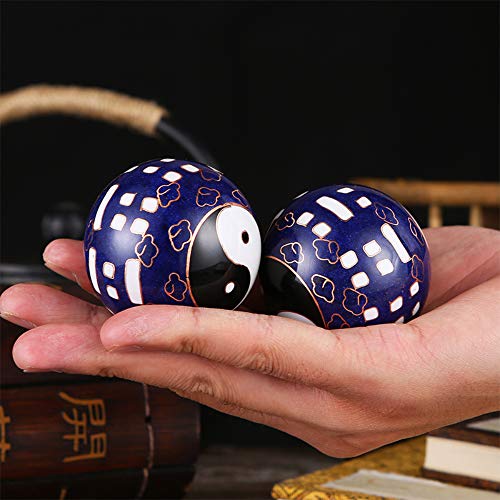 Hjyi Bolas de Baoding, Bolas de la Salud Chinos con campanadas y Las Bolas de Yin Yang (Balance) Símbolo Salud estimular los Puntos de acupresión Bolas de Masaje de Mano Alivio Ejercicio