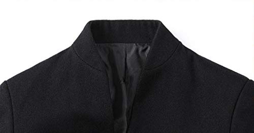 Hombre Invierno Abrigo,JiaMeng Chaqueta para Hombre,Ligero Chaqueta Abajo Cálido Trinchera de Invierno Botón Largo Outwear Abrigo Elegante Abrigos (Negro 4, M)