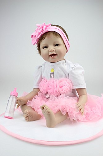 HOOMAI 22inch 55CM Reborn muñeca niños Vinilo Suave Silicona bebé Realista Baby Doll Niños pequeños Magnetismo Juguetes niñas Recien Nacidos Ojos Abiertos