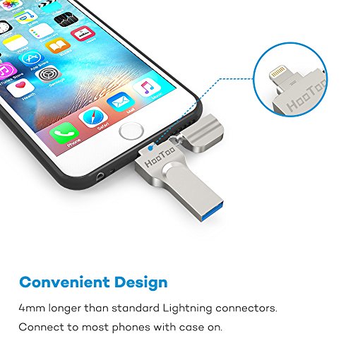 Hootoo Memoria Usb Para Iphone y Ipad 64Gb, [Certificado Mfi] Pendrive Otg Memoria Flash 2 en 1 Compatible con Iphone y Ipad, Iphone X/8/8Plus/7/7 Plus/6/6S/6S Plus/5S, Ipad, Mac, Portatiles Windows