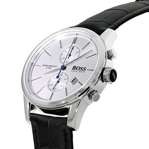 Hugo BOSS Reloj con mecanismo de cuarzo para hombre 1513282, cronógrafo y correa de piel