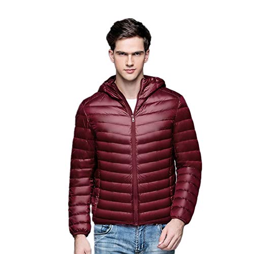 HuntDream Chaqueta de plumón para Hombre Chaqueta Acolchada Liviana para el Invierno Chaqueta Abrigada de Invierno Abrigo Acolchado Resistente al Agua al Aire Libre