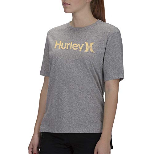 Hurley W One&Only Push Through Camisetas, Mujer, Birch htr, XS