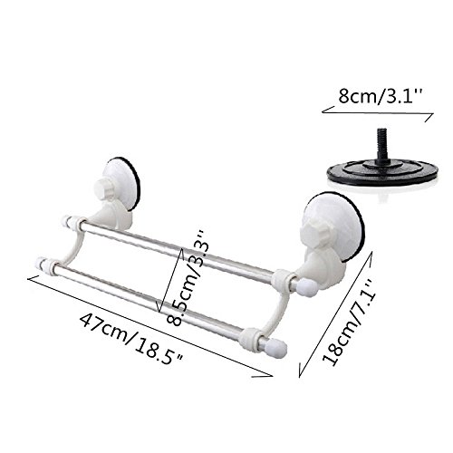 ILS - Doble puente rack ropa deposito toallero baño con ventosa