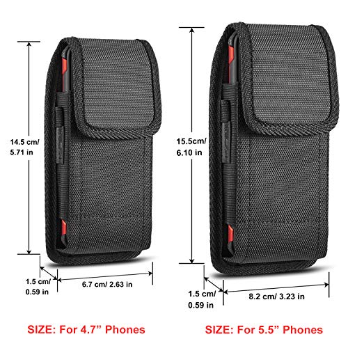 iNNEXT Funda vertical Oxford para iPhone 8 y iPhone 7 y 6S con clip de cinturón de acero de seguridad, funda universal para teléfonos inteligentes de 4.7 pulgadas