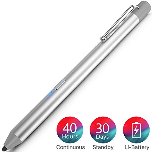 iPad Lápiz Stylus, Tiempo de Trabajo de 40 Horas Espera de 30 días & Lápiz Capacitivo Activo con Punta y Precisa Aprobado por CE & RoHs Estilos de Pantalla Táctil Compatible de iPad Serie