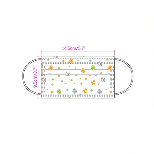 JIekyoi 50PCS Desechable ??????????? Facial Cubierta, 3 Capas, Impresión de Huevo de Dinosaurio, Protege Boca Y Nariz, Evita El Contacto De Polvo Y Transmisión, Limpia/Niños Niñas