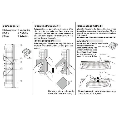 Jielisi Guillotina Cortador de Papel 12 inch A4 de Titanio con Automático de Seguridad Salvaguardar y Slide Regla Diseño para Cupón Craft etiqueta de Papel o foto, Negro