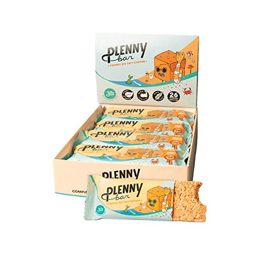 Jimmy Joy Caramel Seasalt Plenny Bar, 24 Barras x 400 kcal, Sustituto de Comida, Nutrición Completa 26 Vitaminas y Minerales, 20gr Proteína, Vegano, Sin Lactosa, Sin OGM