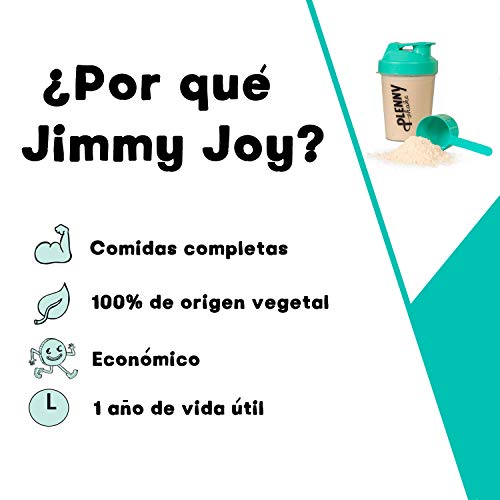 Jimmy Joy Fresa & Plátano Plenny Shake, 6 Bolsas x 4.000 kcal, Sustituto de Comida, Nutrición Completa, 26 Vitaminas y Minerales, 20gr Proteína, Vegano, Sin Lactosa, Sin OGM