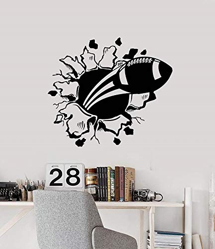 jtxqe Pared Balón De Fútbol Crack Deporte Niña Habitación/Pegatinas para Pared De Cocina Vinilo Impermeable Utilizado para La Decoración del Hogar Etiqueta De La Pared 48X42Cm