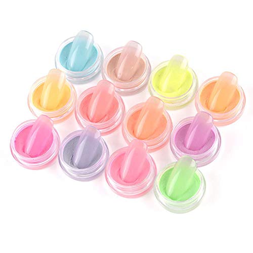 Juego De Uñas De Pigmento Fluorescente De 12 Colores, Polvo De Uñas Luminoso Fosforescente, Brillo De Neón Nocturno En La Oscuridad Para Pintar, Uñas,resina, Fiesta De Brillo, Decoración De Festivales