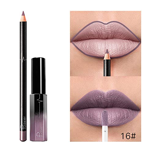 JUTOO 36 color lip lip set delineador de labiosLong Last Lápiz labial Impermeable Mate Líquido Brillante Perfilador de labios Perfilador de cosméticos Set