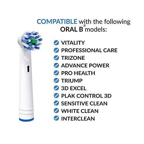 KAV PLUS - Juego de 16 cabezales compatibles con cepillo de dientes eléctrico Cross Action de Oral B, incluye pasta de dientes Oral B Pro Expert