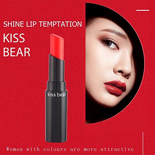 Kiss Bear Lápiz labial mate sin decoloración de larga duración Labios hidratantes Cosméticos Nutritivos Labios impermeables brillantes Herramientas de maquillaje