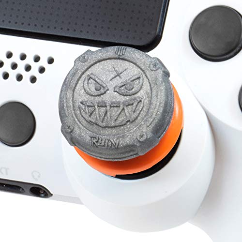 KontrolFreek Call of Duty: Black Ops 4 Grav Slam para mando de PlayStation 4 (PS4) | Performance Thumbsticks | 1 Gran Altura Convexo, 1 Media-Altura Convexa | Gris/Naranja